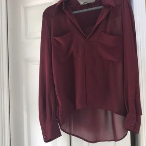 Sheer high to low blouse